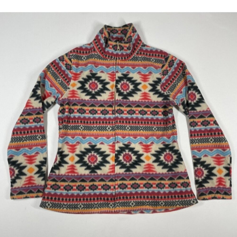 K. Jordan Aztec Jacket Full Zip Mock Neck Colorful Women's Size Medium